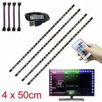 Amaozn hot selling 4x50cm usb rgb led strip kit multi color tv led backlight with remote